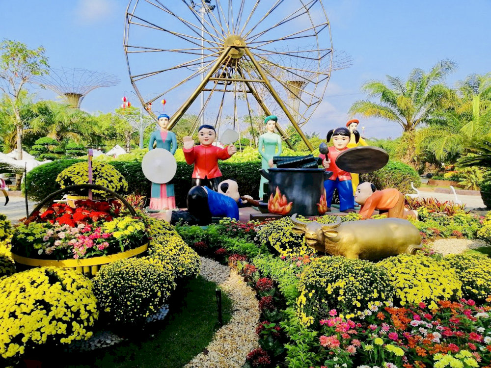 Vườn hoa tại Long Điền Sơn
